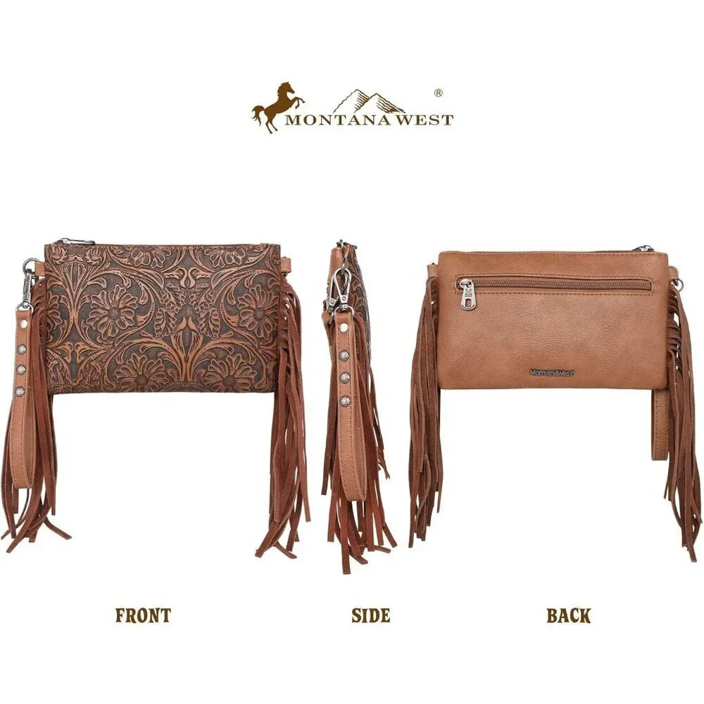 Western Leather Crossbody Bag Wallet Clutch for Women Compact & Functional